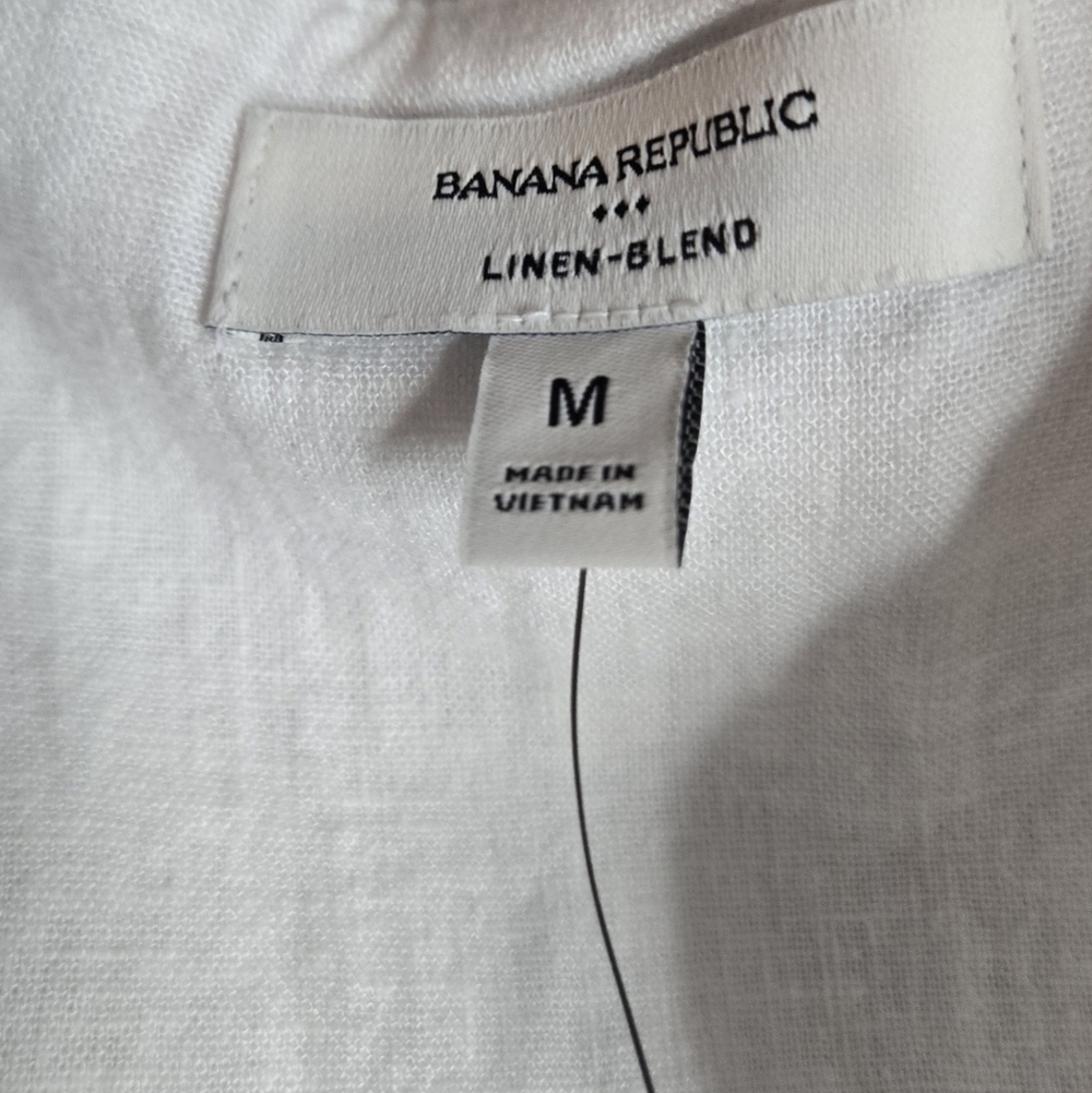 NWT Banana Republic Linen-Blend Button-Front Mini Dress - Size M - Picture 5 of 10